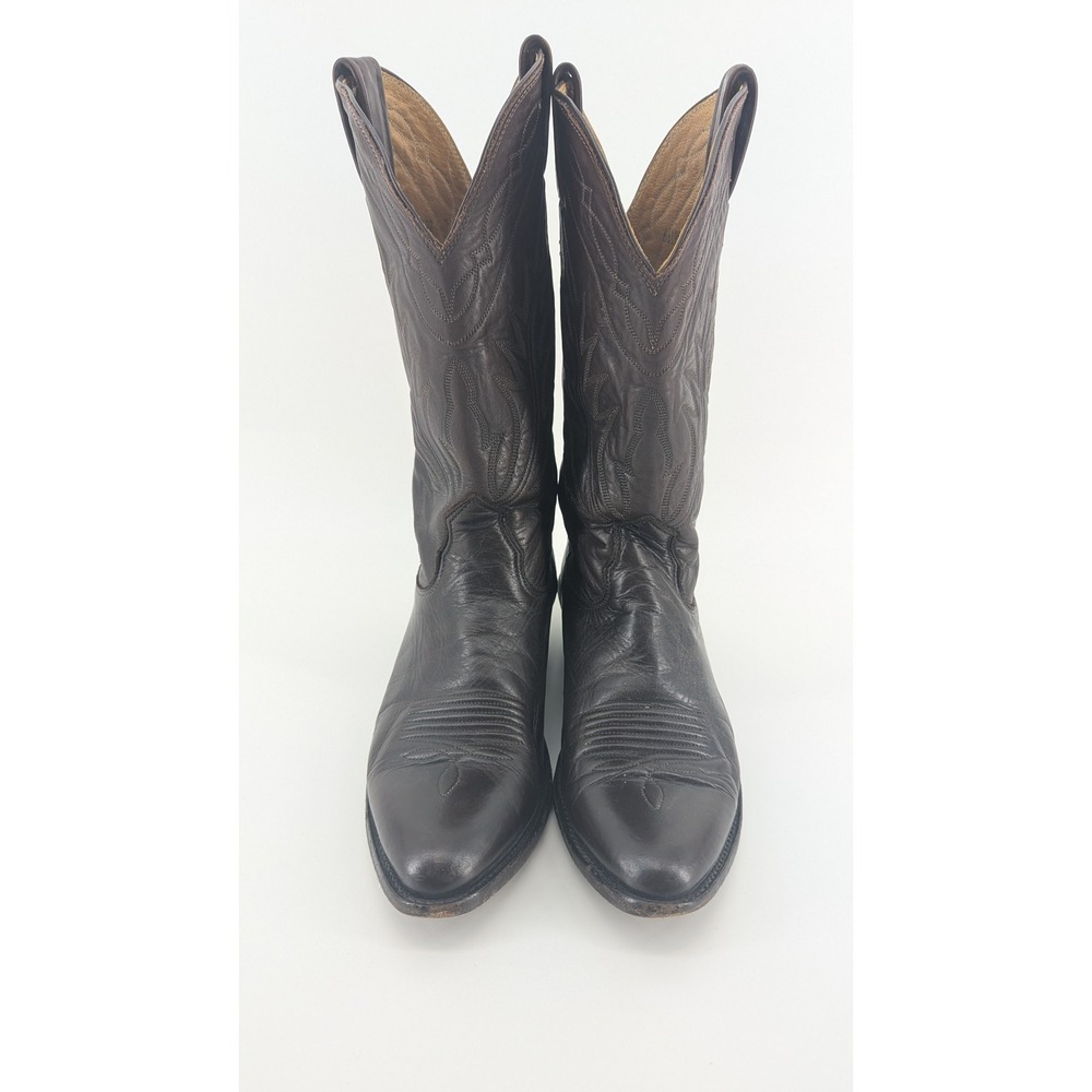 Nocona Mens 7 D Dark Brown Leather Western Cowboy Boots 66190 Made in USA